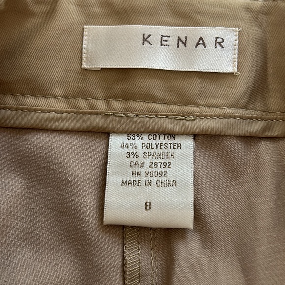 KENAR, NWOT, KHAKI SLACKS W/ leg zippers - Picture 7 of 8